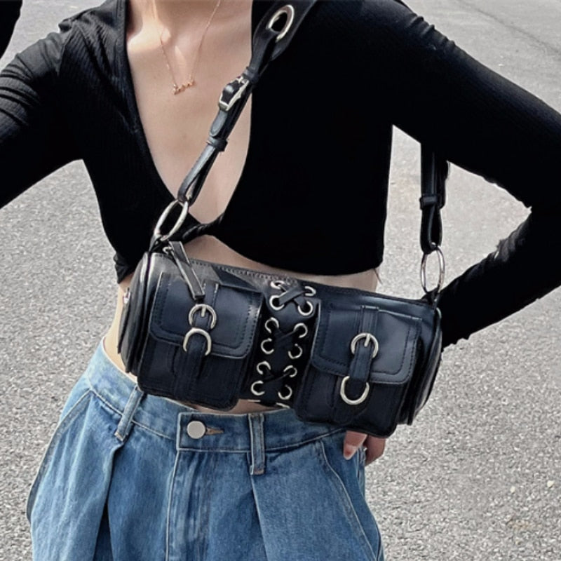 PU Leather Ladies Underarm Bags Fashion Chain Small Handbags Lady