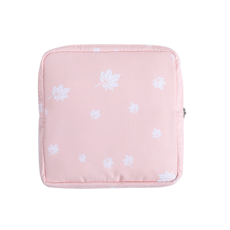 Cyflymder Girls Sanitary Napkin Pad Pouch PU Leather Tampon Storage Bag Portable Makeup Lipstick Key Earphone Data Cables Travel Organizer