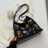 Cyflymder Luxury Brand Large Flowers Tote Bag 2023 New High-quality Fabric Women's Designer Handbag High Capacity Shoulder Bags