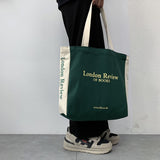 Cyflymder Women's Canvas Shoulder Shopper Bag Cotton Cloth Eco Big Shopping Bag for Woman Girls Student Handbag Large Tote Book Bags