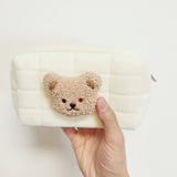 Cyflymder Cute Bear Baby Toiletry Bag Make Up Cosmetic Bags Portable Diaper Pouch Baby Items Organizer Reusable Cotton Cluth Bag for Mommy