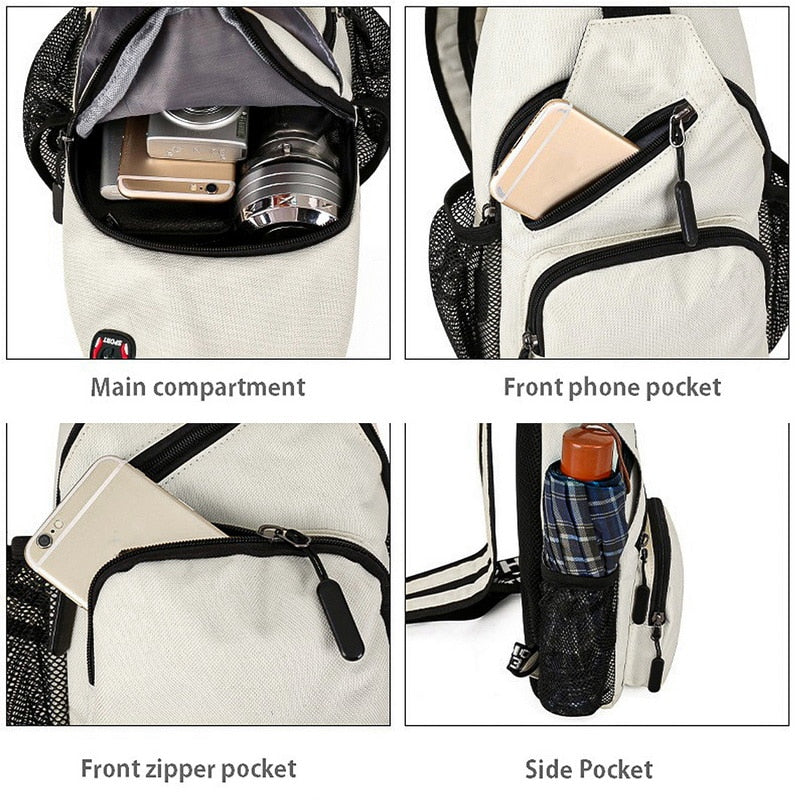 Cyflymder Shoulder Bag Man Casual Chest Bag Business Male Bag Multi-Functional Men's Backpack Cycling Sports Rucksack Travel Pack