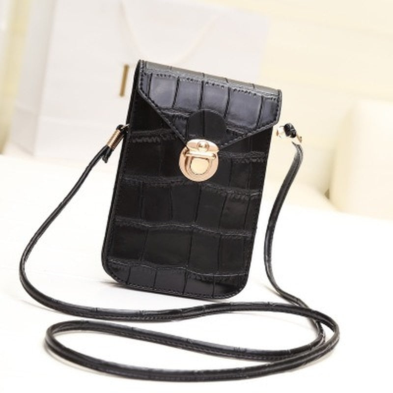 Cyflymder Women Crocodile Leather Messenger Bag Mini Cell Cellphone Pouch Crossbody Case Clutch Purse Wallet Small Shoulder Bag Handbag