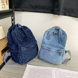 Cyflymder Denim Canvas Female Backpack College Student School Bag For Teenager Girls Vintage Women Kawaii Backpack Ladies Travel Book Bag