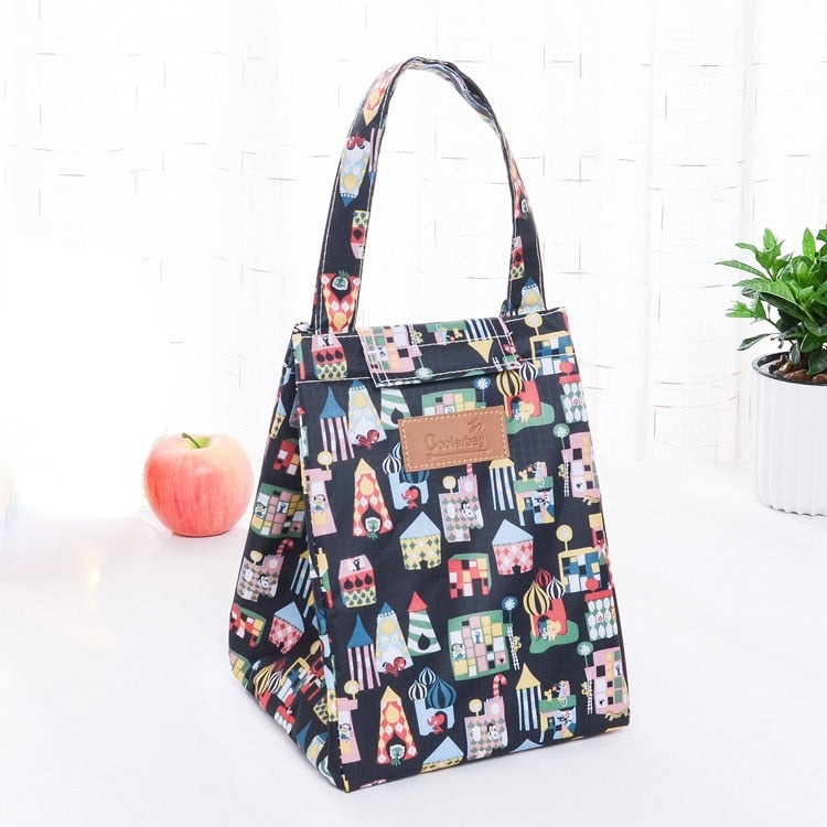 Cyflymder Travel or office food refrigerated bag men and women insulation cover to keep warm Oxford lunch bag casual handbag
