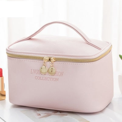 Cyflymder 1 Pc  Large Women Cosmetic Bag PU Leather Waterproof  Zipper Make Up Bag Travel Washing Makeup Organizer Beauty Case