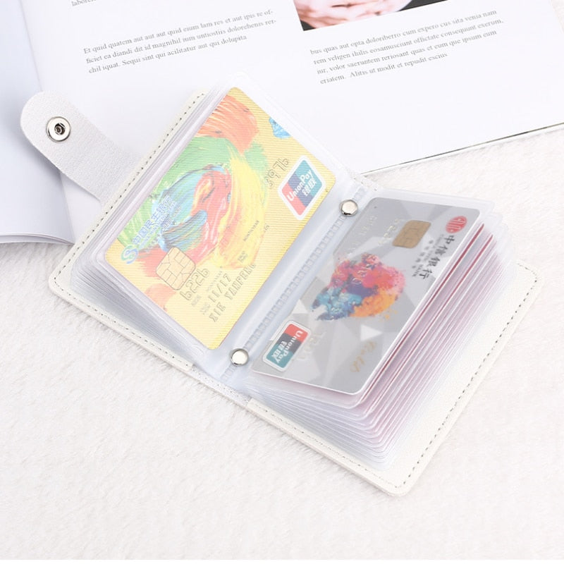 Multiple Card Slots Credit Bank ID Card Holder Bag Organizer Badge Business Bus Card Storage Case Money Bill Wallet 10.5*7.5*2cm