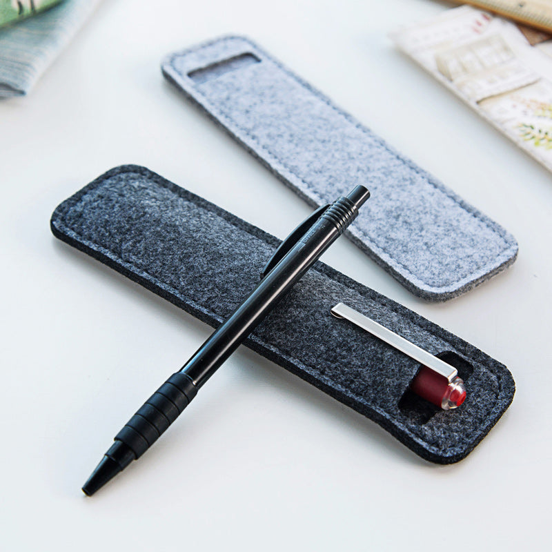 Cyflymder High Quality Small Felt Pen Pouch Holder Single Hole Roller Ballpoint Fountain Pens Pencil Case Bags School Office Stationery