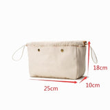 Cyflymder Cosmetic Handbags Canvas Insert Bag Fit For Designer Brand Large Capacity Tote Bag Base Shaper Inner Makeup Organizer Liner Bag