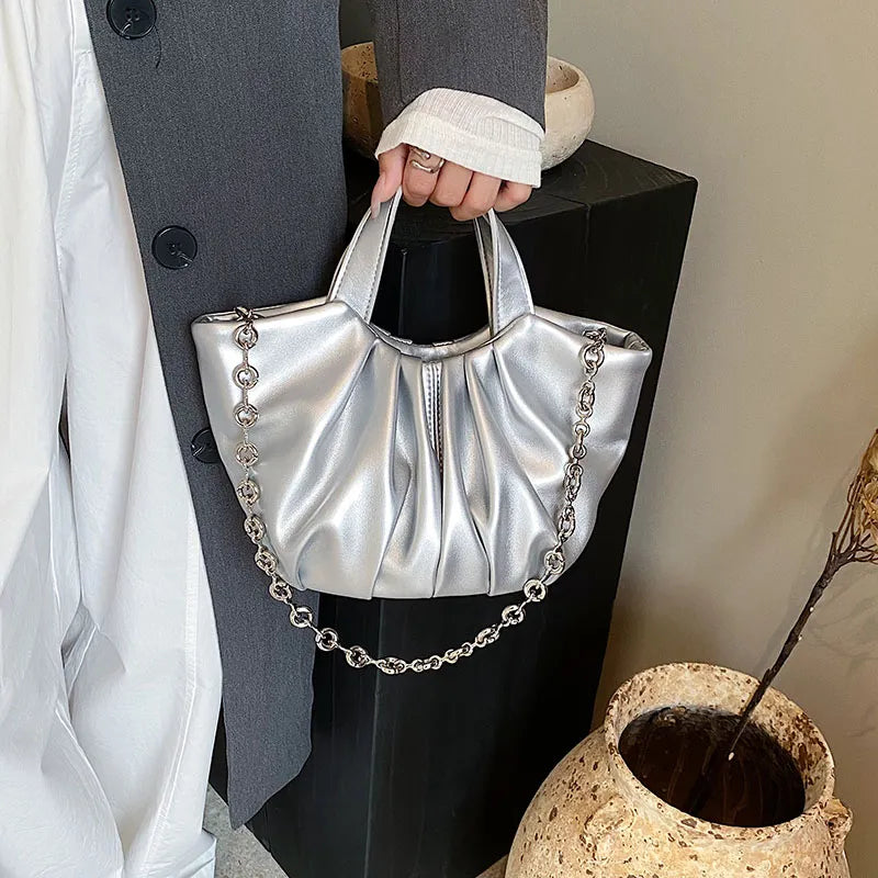 Cyflymder Trendy Designer Pleated Handbags Purses Women Shoulder Crossbody Bags New Fashion Casual Tote Messenger Bag High Quality