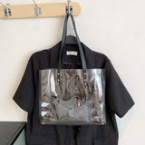 Cyflymder Transparent Bag Women Bag 2pcs/set Luxury Handbag Fashion PVC Clear Bag High Quality Handbags Feminina Bucket Crossbody