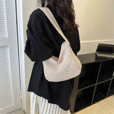 Cyflymder Casual Women's Bag Fashion Zipper Handbags Straw Solid Crossbody Large Capacity Tote Shoulder Bags for Women Summer Beach Bag