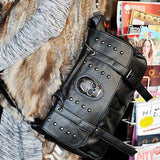 Cyflymder Gothic Bag Women Harajuku Punk Womens Shoulder Bag Rivet Rhinestone Skull Female Handbags Big Capacity Briefcase