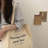 Cyflymder Women's Bag Cheap Casual Large Capacity Shoulder Bags Shopper Canvas  Letter Fashion Harajuku Zipper Print Handbags Tote Bag