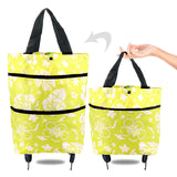 Cyflymder Folding Shopping Pull Cart Trolley Bag With Wheels Foldable Shopping Bags  Reusable Grocery Bags Food Organizer Vegetables Bag