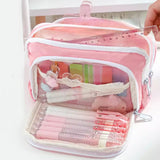 Cyflymder Girl Pink Aesthetic Pencil Bag Large Capacity School Cases Cute Korean Stationery Holder Bag Zipper Pencil Pouch School Supplies
