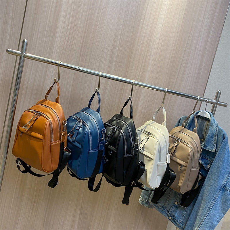 Cyflymder Fashion Women Backpack Luxury Soft Leather Backpacks Female School Bags for Teenage Girls Designer Casual Mochila Feminina