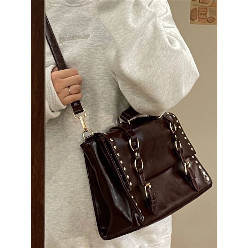 Cyflymder Vintage Messenger Bag Women Autumn Fashion Briefcase Daily Use All-matc Students Taking Classes Crossbody Bags