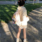 Kawaii Cute Handbag Bear Chain Flower Patchwork Backpack Youthful Rustic Style Large Capacity Comforts Student School Bag