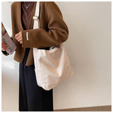Cyflymder Casual Women Shoulder Bag Canvas Large Capacity Tote Handbags Solid Crossbody Bags Canvas Purse Bag Female Messenger Bags