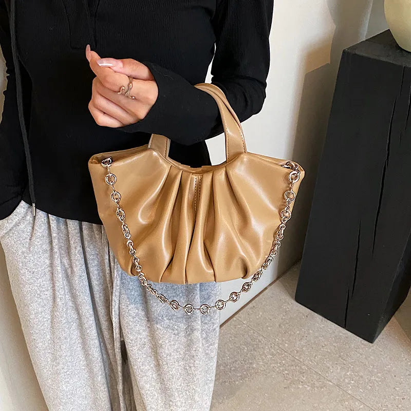 Cyflymder Trendy Designer Pleated Handbags Purses Women Shoulder Crossbody Bags New Fashion Casual Tote Messenger Bag High Quality