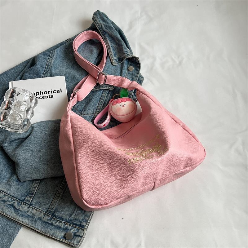 Cyflymder Cute Crossbody Bags Women Simple Kawaii Pu Leather Letters Shoulder Bag Fashion Designer Large Capacity Shopping Handbag