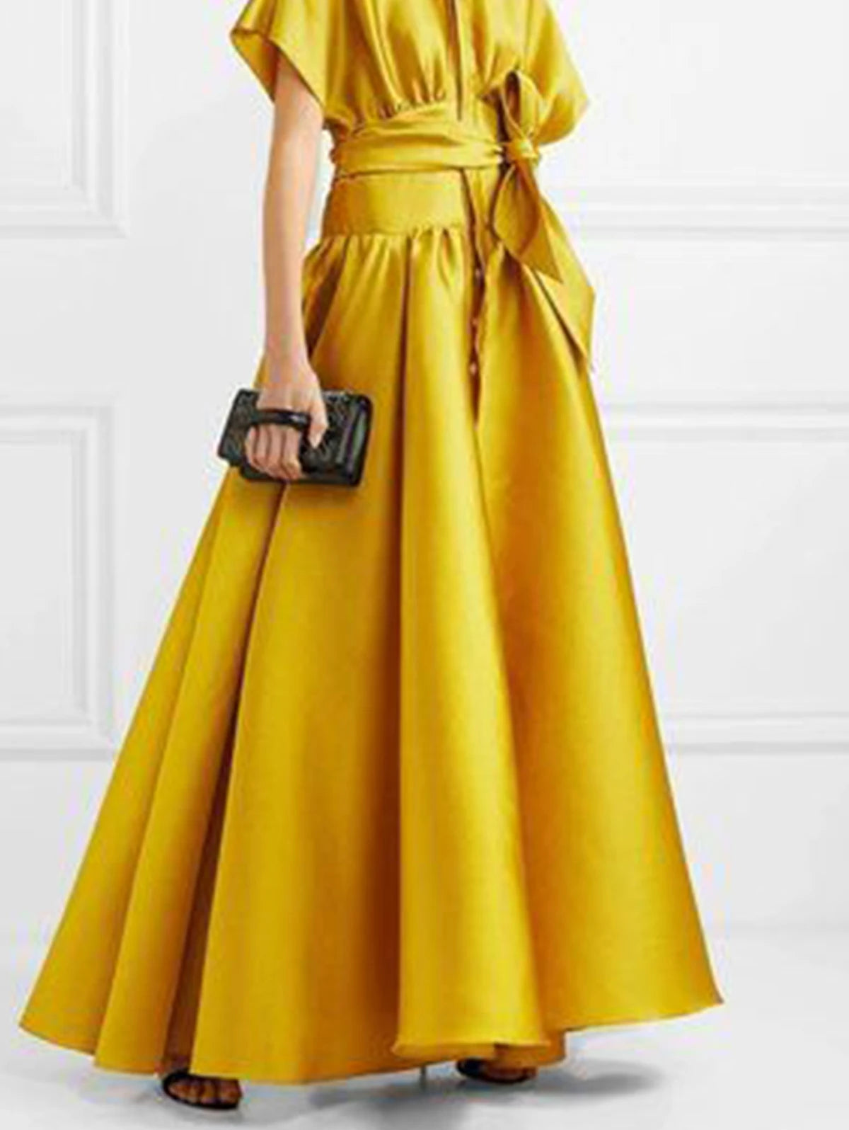 Cyflymder Women Elegant Plain Short Sleeve Waist Formal Maxi Party Dress Fashion Loose Boho Dress Sexy Party Dress Elegant Long Dresses