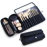 Cyflymder Portable Makeup Brush Bag - Organize Your Cosmetics and Travel in Style (Black)