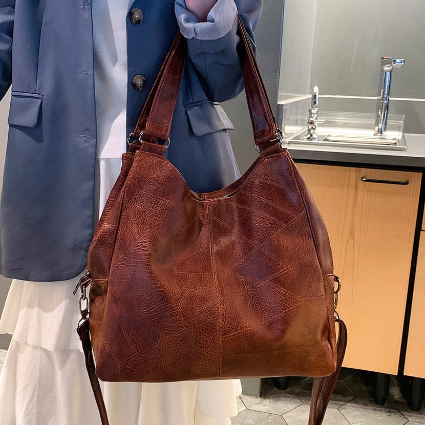 Cyflymder Vintage Women Handbag Luxury Handbags Women Tote Bag Designer Brand Leather Ladies Hand Bags Simple Shoulder Bags for Women 2019