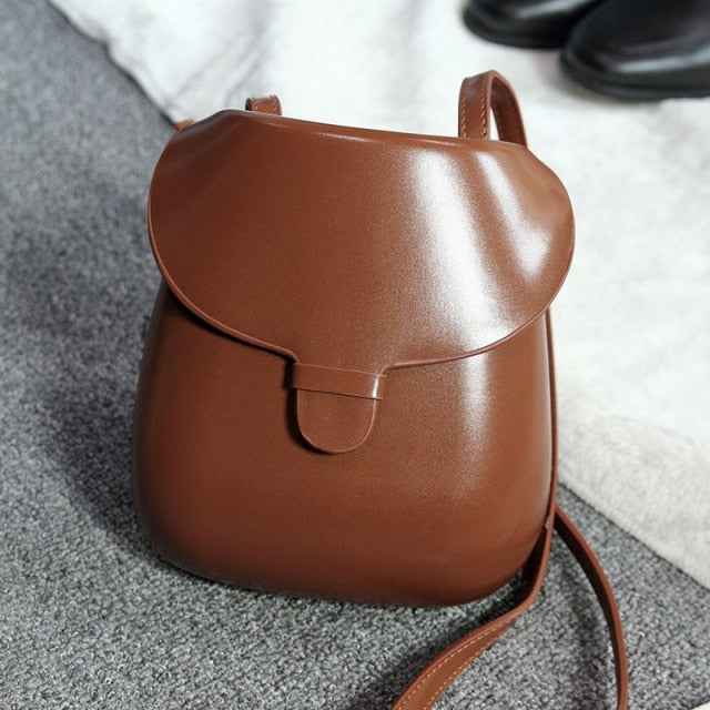 Cyflymder Classic Vintage Messenger Bag Simple Luxury Designer Saddle Flap Shoulder Bag Small PU Leather Crossbody Bags For Women