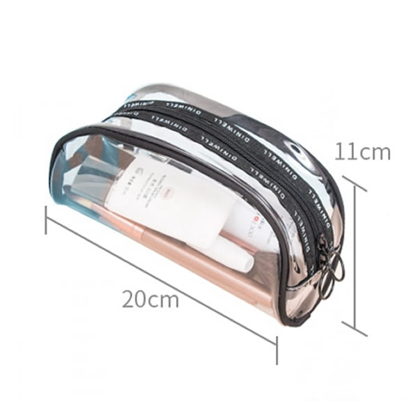 Waterproof Transparent PVC Bath Cosmetic Bag Women Make Up Case Travel Zipper Makeup Beauty Wash Organizer Toiletry Storage Kit