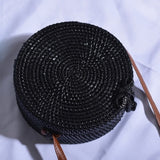 20x8cm Circle Handwoven Women Messenger Bags Round Retro Rattan Straw Beach Crossbody Bag good quality Bolsa Masculina