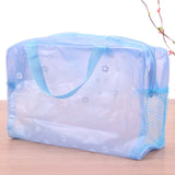 5 Colors Make Up Organizer Bag Toiletry Bathing Storage Bag Women Waterproof Transparent Floral PVC Travel Cosmetic Bag