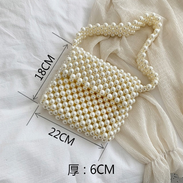 Cyflymder Mini Pearl Bag Handmade Vintage EVA Beaded Fashion Banquet Party Shoulder Bag Female Wedding Bags Luxury Women's Coin Purse
