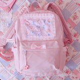 Cyflymder Cartoon Embroidery Backpacks For Teenage Girls Japanese Soft Girl Backpacks Lolita Cute Cat Backpack Travel Bag Pack