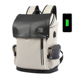 Man Backpack PU Leather USB Recharging Laptop School BaG Male Waterproof Travel Multi-color backpack Fashion Casual Quality Bag