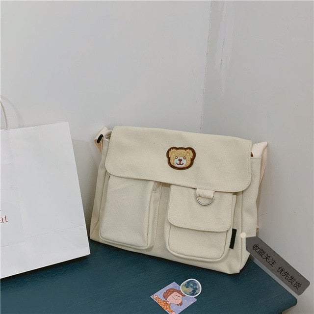 Cyflymder Women Fashion Shoulder Bags Multifunction Canvas Crossbody Bag Retro Handbags Travel Shoulder Messenger Bags Leisure Package