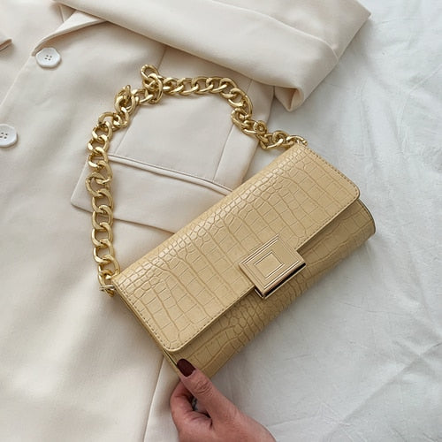 Cyflymder Fashion Vintage Bags For Women Crocodile pattern Shoulder Purse Luxury Handbags Women Bags Designer Female Bags Purse