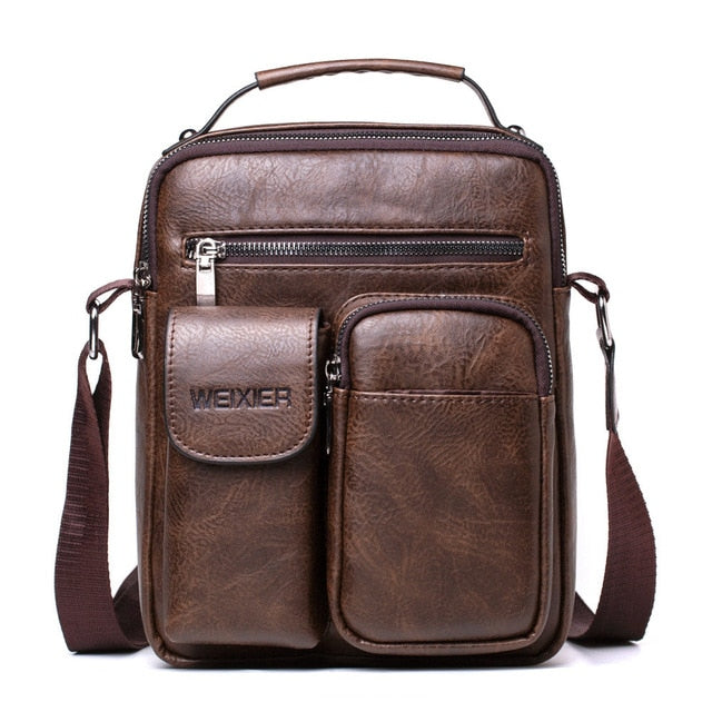Cyflymder Men Shoulder Bag for 10.5" iPad Large Men Handbag PU Leather Man Shoulder Crossbody Bags Business Travel Man Messenger Bag Brown Gifts for Men