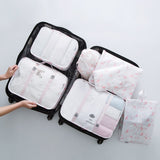 7PCS/Set Luggage Packing Travel Organizer Clothes Storage Waterproof Bags Mesh Bag In Pouch Packing CubeTravel Accessories