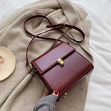 Cyflymder Simple Style Vintage Leather Crossbody Bags For Women Lock Luxury Shoulder Simple Bag Female Travel Handbags And Purses