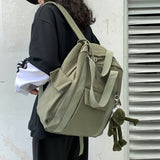 HOCODO New Solid Color Women'S Waterproof Nylon Backpack Simple School Bag For Teenage Girl Shoulder Travel Bag School Backpack