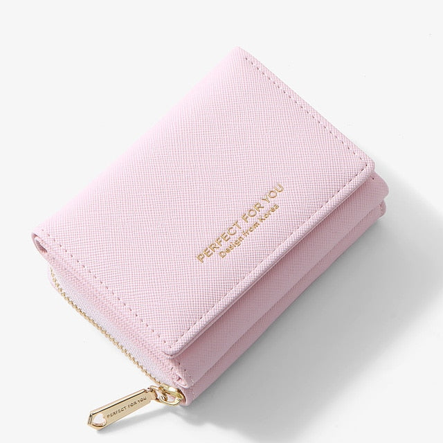 Brand New Fashion Women Wallet Small Wallets Short Design Simple Fresh Coin  Purse Three Fold Multi-function Purse Card Holder