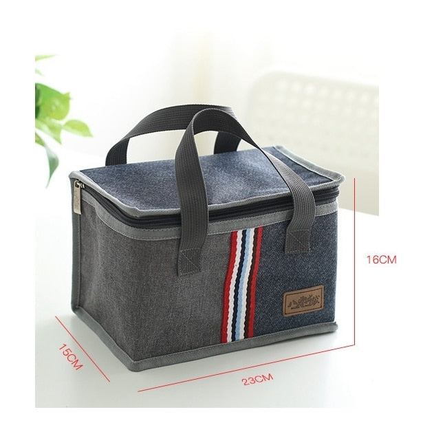 new fashion denim lunch bag thermal food insulated bag kids women or men casual cooler thermo picnic bag thermo lunch box