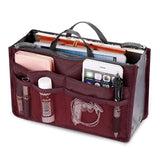 Cyflymder New Ladies Portable Organizer Bag Multifunction Travel Compartment Handbag Women Simple Zipper Storage Cosmetic Bag