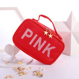 New PINK Women Multifunction Cosmetic Bag Toiletries Organizer Travel Make Up Cases Organizer