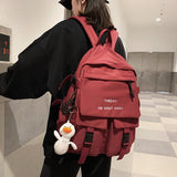Cyflymder Tooling Style Women's Backpacks Large Capacity School Bags for Teens Korean Harajuku Female School Backpack Woman Multi-pockets