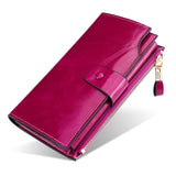 Vintage Luxury Women Wallets Genuine Leather Long Zipper Clutch Purse Large Capacity Card Holder Wallet