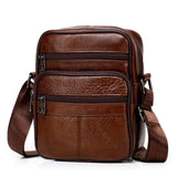 Men's Genuine Leather Shoulder Bag Messenger Bags Men's Bag Fashion Flap Crossbody Handbag Male Leather Shoulder Bags KSK