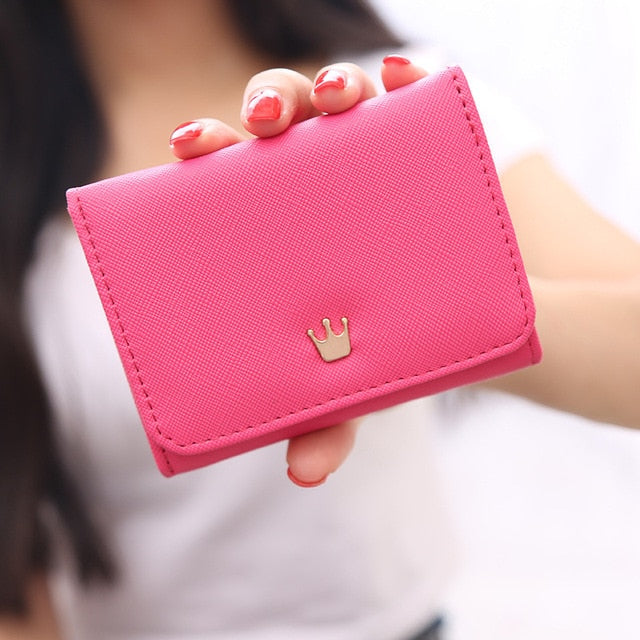 Women's Wallet Short Women Coin Purse Crown Wallets For Woman Card Holder Small Ladies Wallet Female Hasp Mini Clutch For Girl